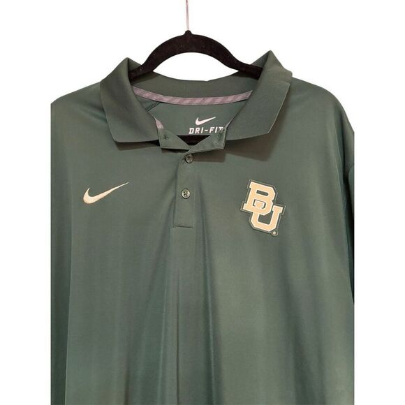 Nike Men's 2XL Baylor University Green Polo Shirt Golf Casual - Picture 3 of 4